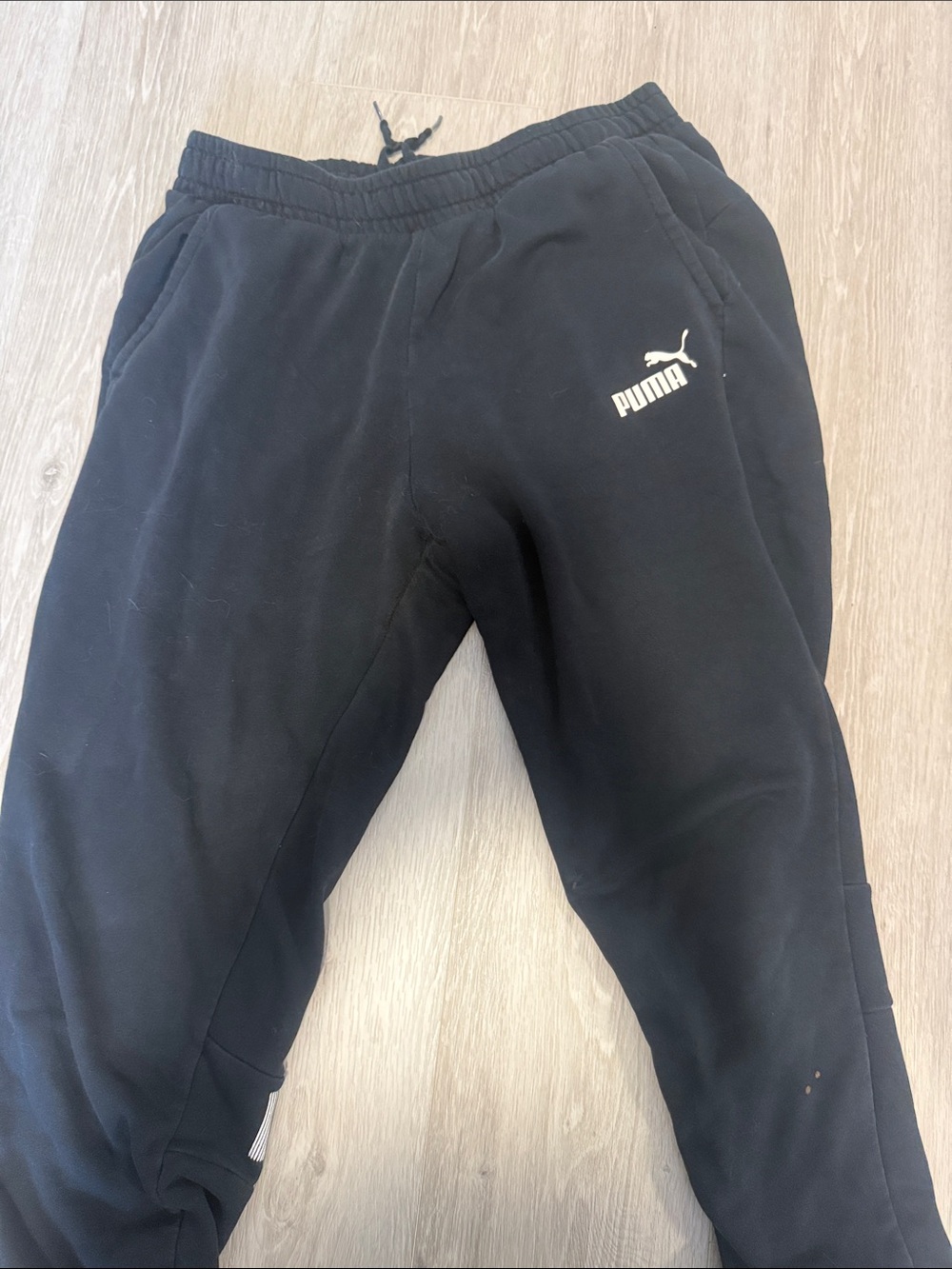 PUMA Black Sweat Joggers with White Logo - Picture 3 of 6